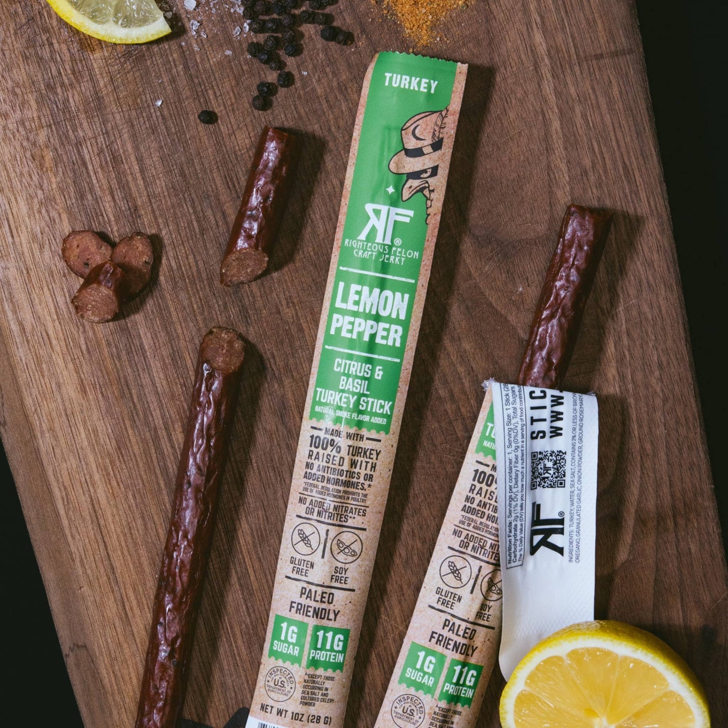 Righteous Felon Lemon Pepper Turkey Stick 1oz
