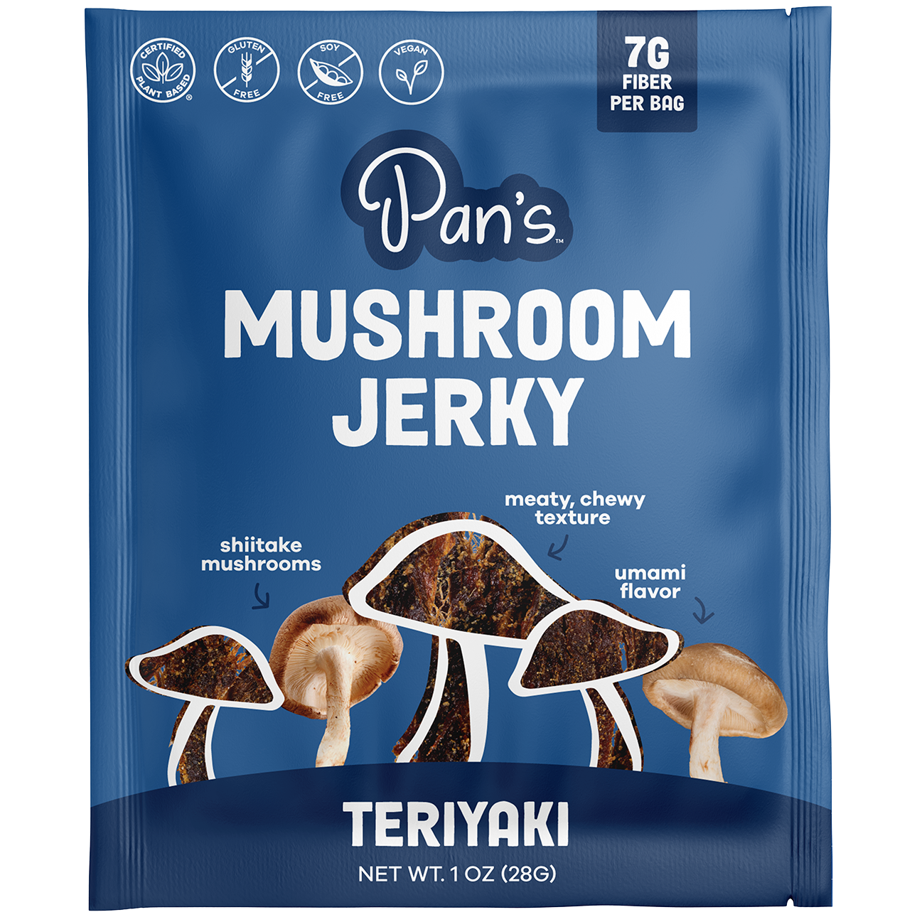 Pan's Mushroom Jerky - Teriyaki 1oz