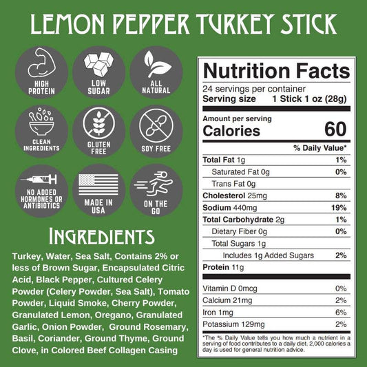 Righteous Felon Lemon Pepper Turkey Stick 1oz