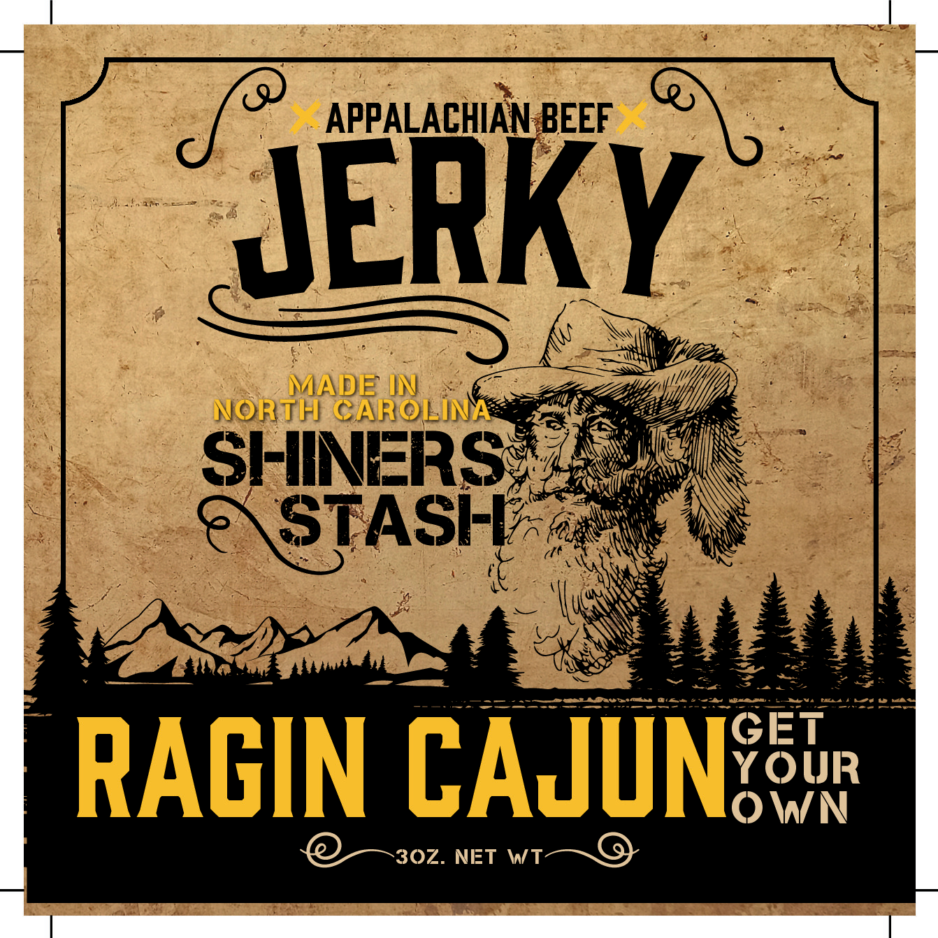 Shiners Stash Ragin' Cajun' Beef Jerky 3oz