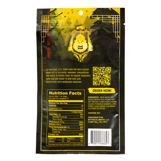 Mythical Meats Bigfoot Beef Jerky - Xtra Peppered 2oz