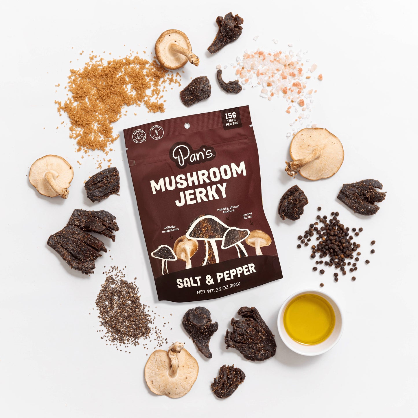 Pan's Mushroom Jerky - Salt & Pepper 2.2oz