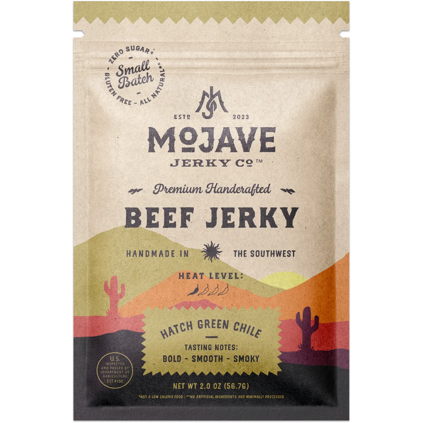 Mojave Hatch Green Chile Beef Jerky 2oz
