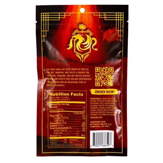 Mythical Meats Dragon Beef Jerky - Flaming Hot 2oz