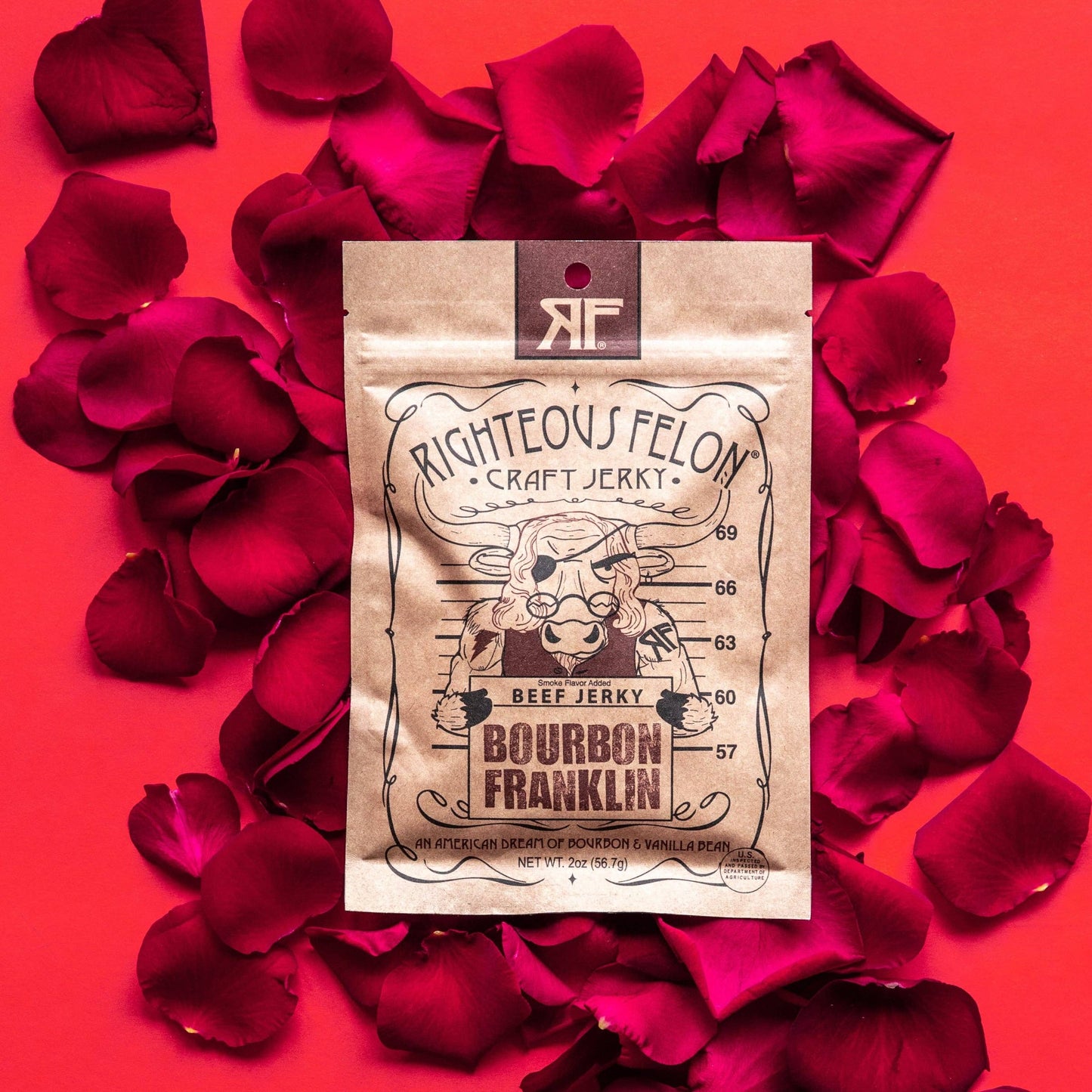 Righteous Felon Bourbon Franklin Beef Jerky 2oz