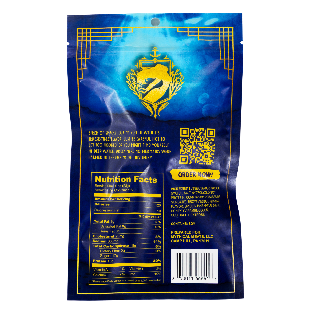 Mythical Meats Mermaid Beef Jerky - Pineapple Teriyaki 6oz