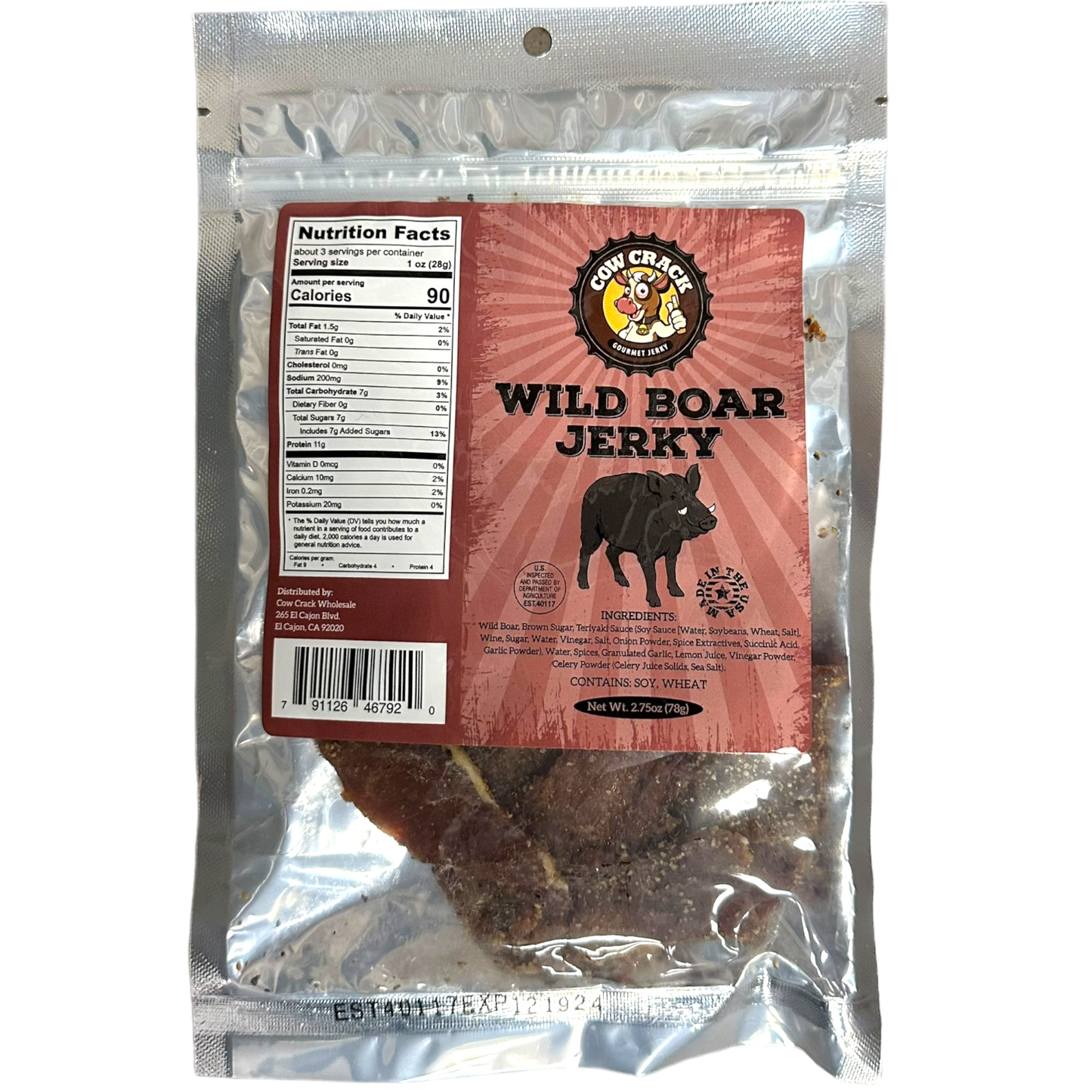 Cow Crack Wild Boar Jerky 2.75 oz