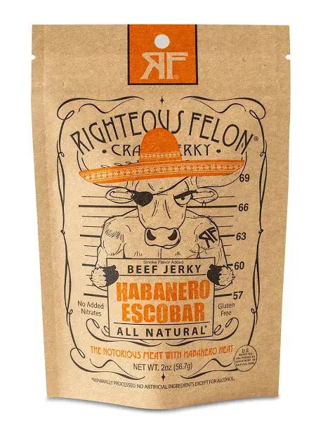 Righteous Felon Habanero Escobar Beef Jerky 2oz