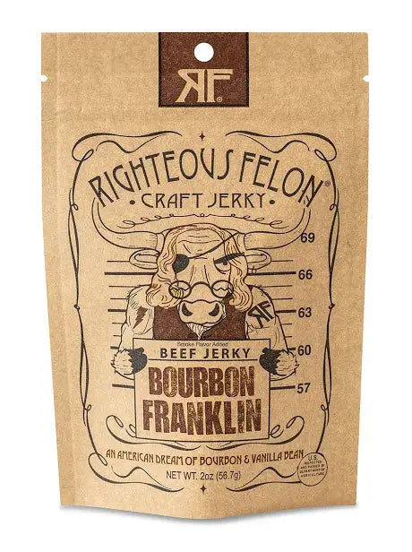 Righteous Felon Bourbon Franklin Beef Jerky 2oz