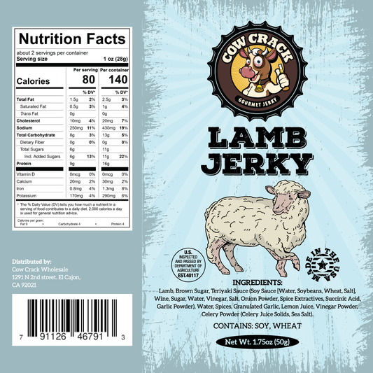 Cow Crack Lamb Jerky 1.75 oz